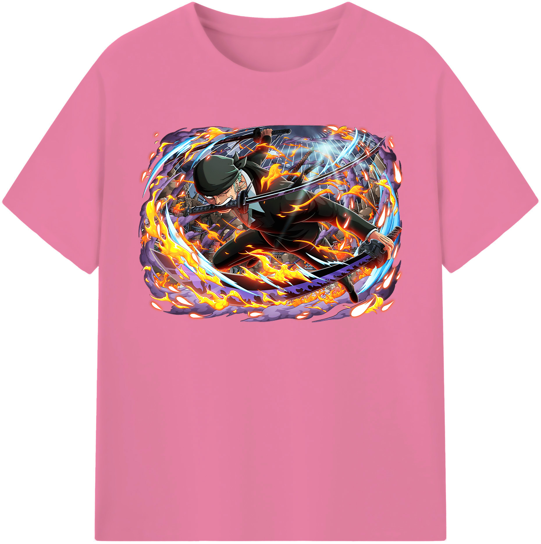 ワンピース ロロノア・ゾロ ONE PIECE Roronoa Zoro 綿100％半袖Tシャツ（フロントプリント）